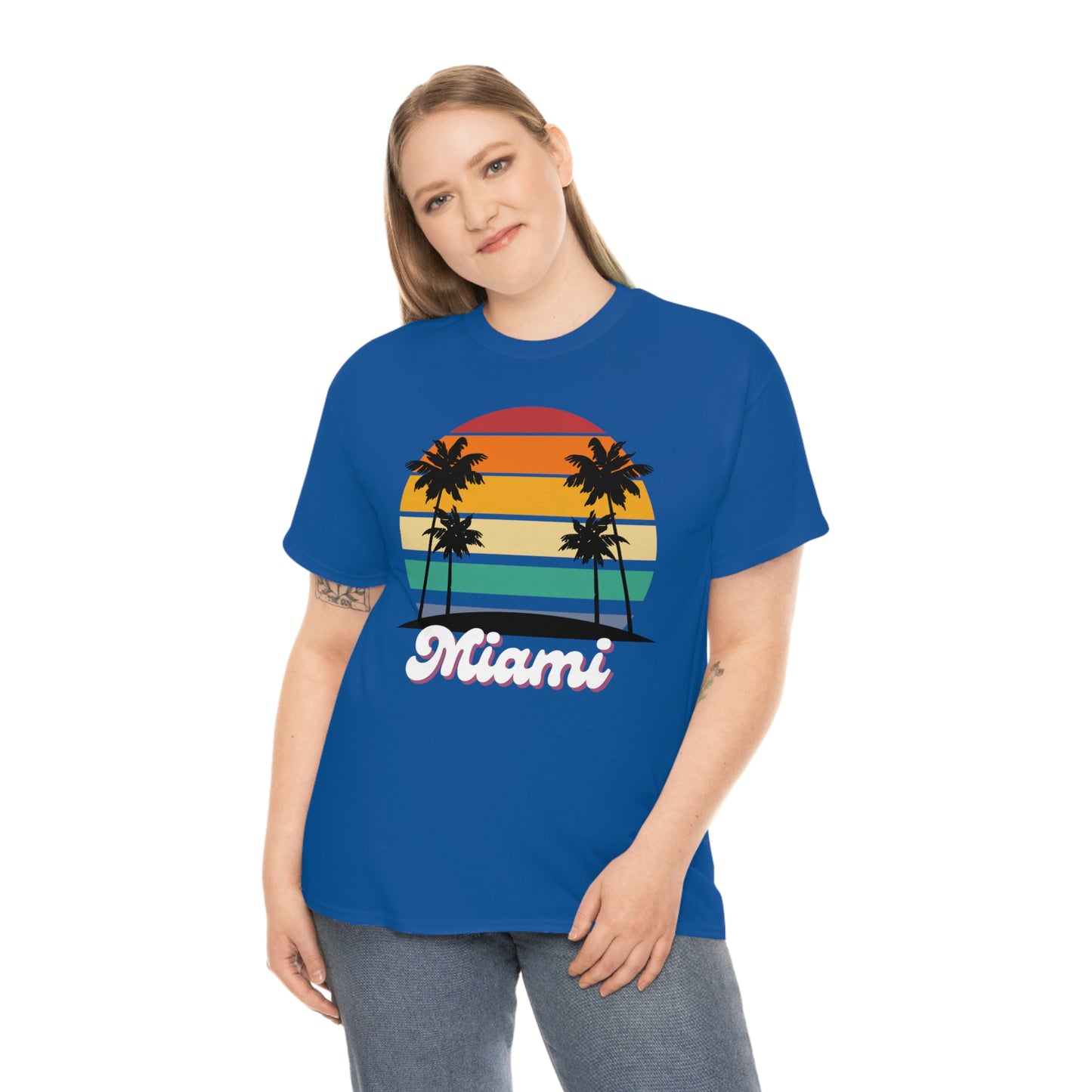 Retro Miami Beach Unisex Heavy Cotton Tee