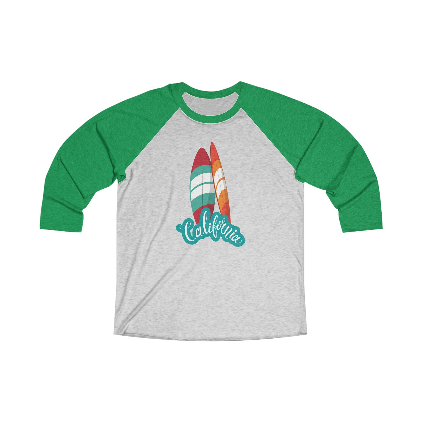 CALIFORNIA SURFING Unisex Tri-Blend 3\4 Raglan Tee