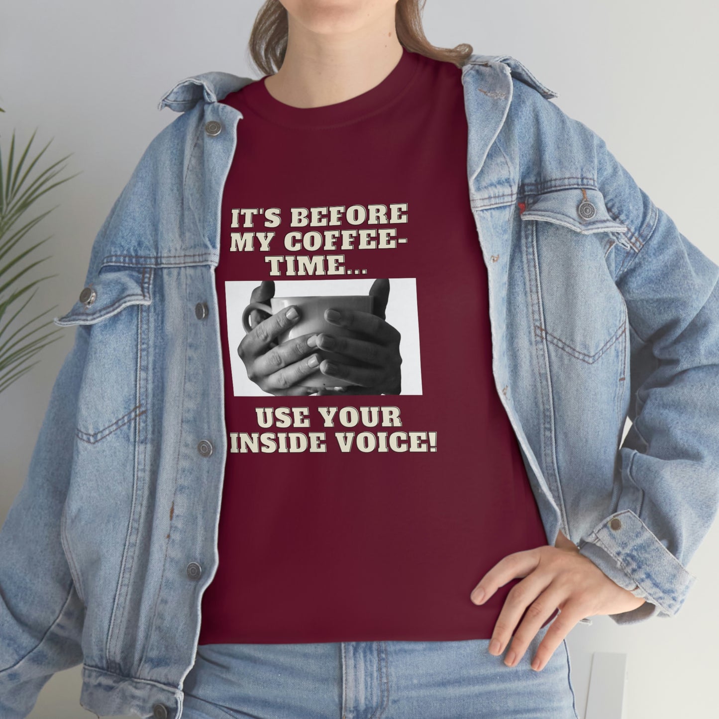 "Not before my morning coffee-time" Unisex Heavy Cotton Tee