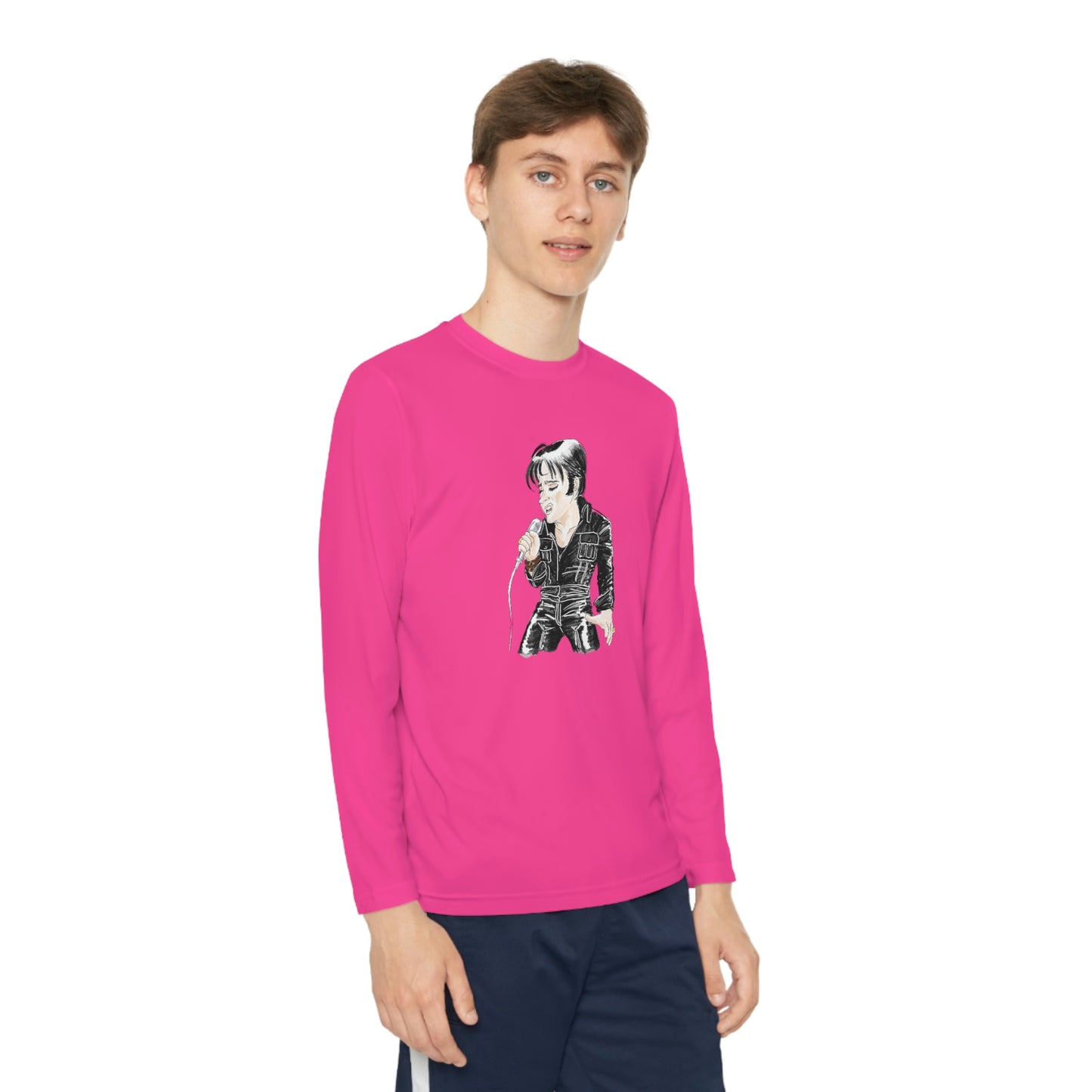 Artist Rendering of ELVIS ~ Youth Long Sleeve Competitor Tee