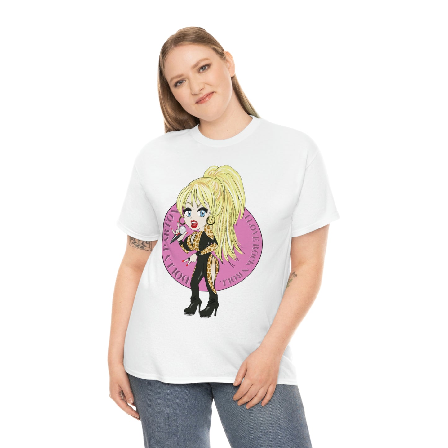 Dolly Parton ~I LOVE ROCK N ROLL Inspired Artwork ~Unisex Heavy Cotton Tee