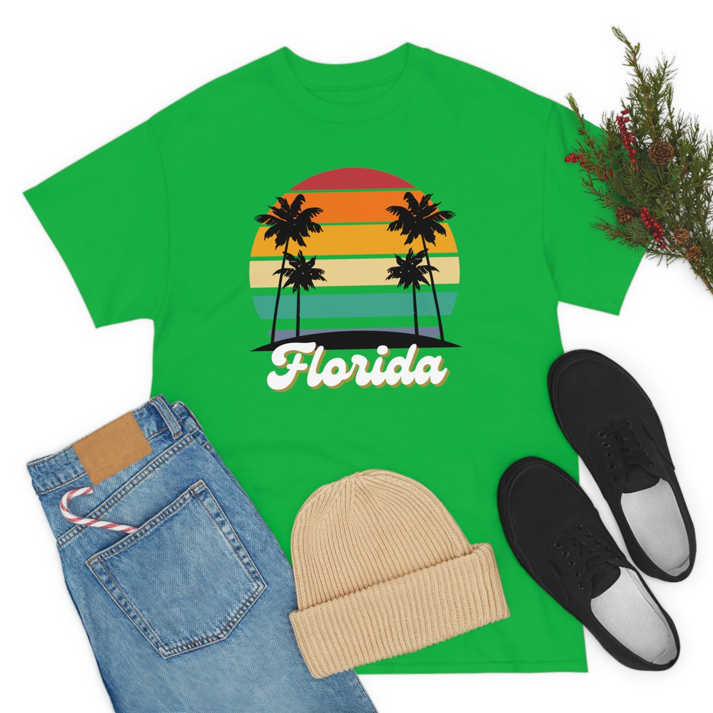 FLORIDA RETRO BEACH Unisex Heavy Cotton Tee