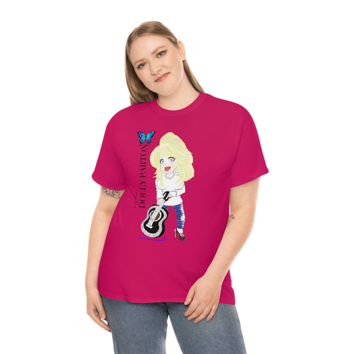 Artist Rendering of Dolly Parton   Unisex Heavy Cotton Tee