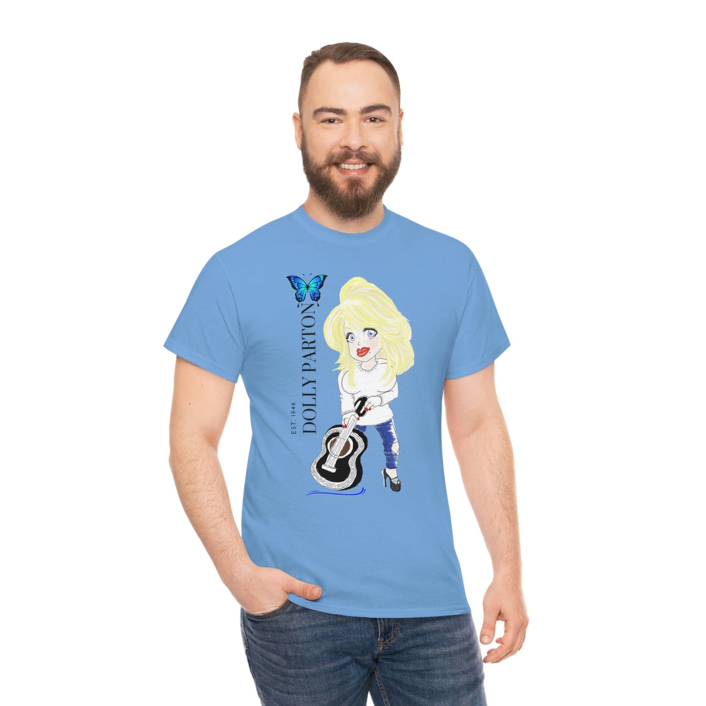 Artist Rendering of Dolly Parton   Unisex Heavy Cotton Tee