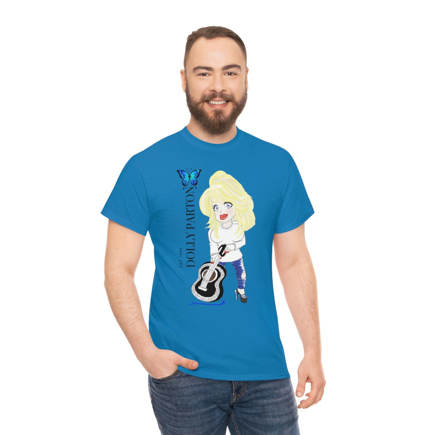 Artist Rendering of Dolly Parton   Unisex Heavy Cotton Tee