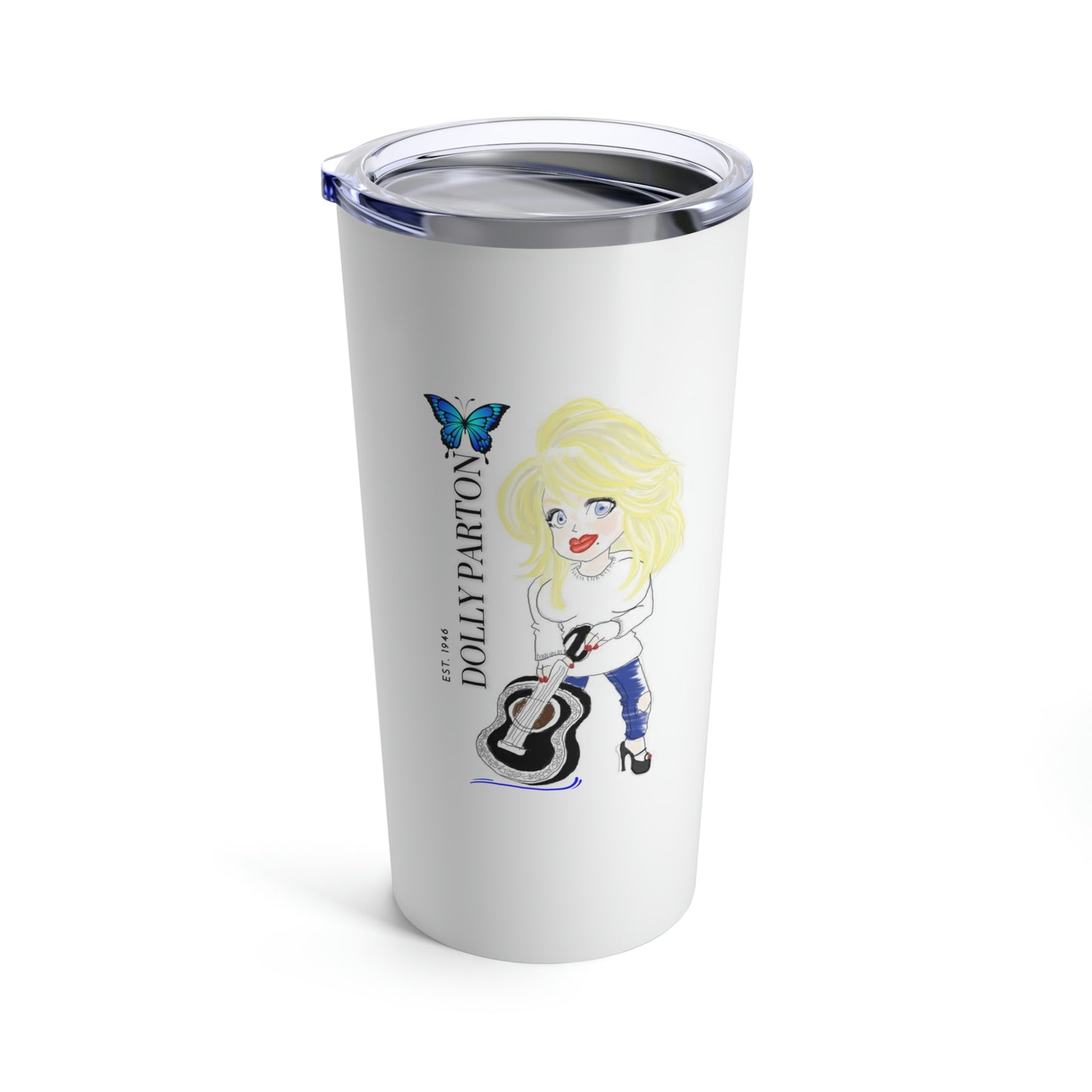 Artist Rendering of Dolly Parton on a Tumbler 20oz