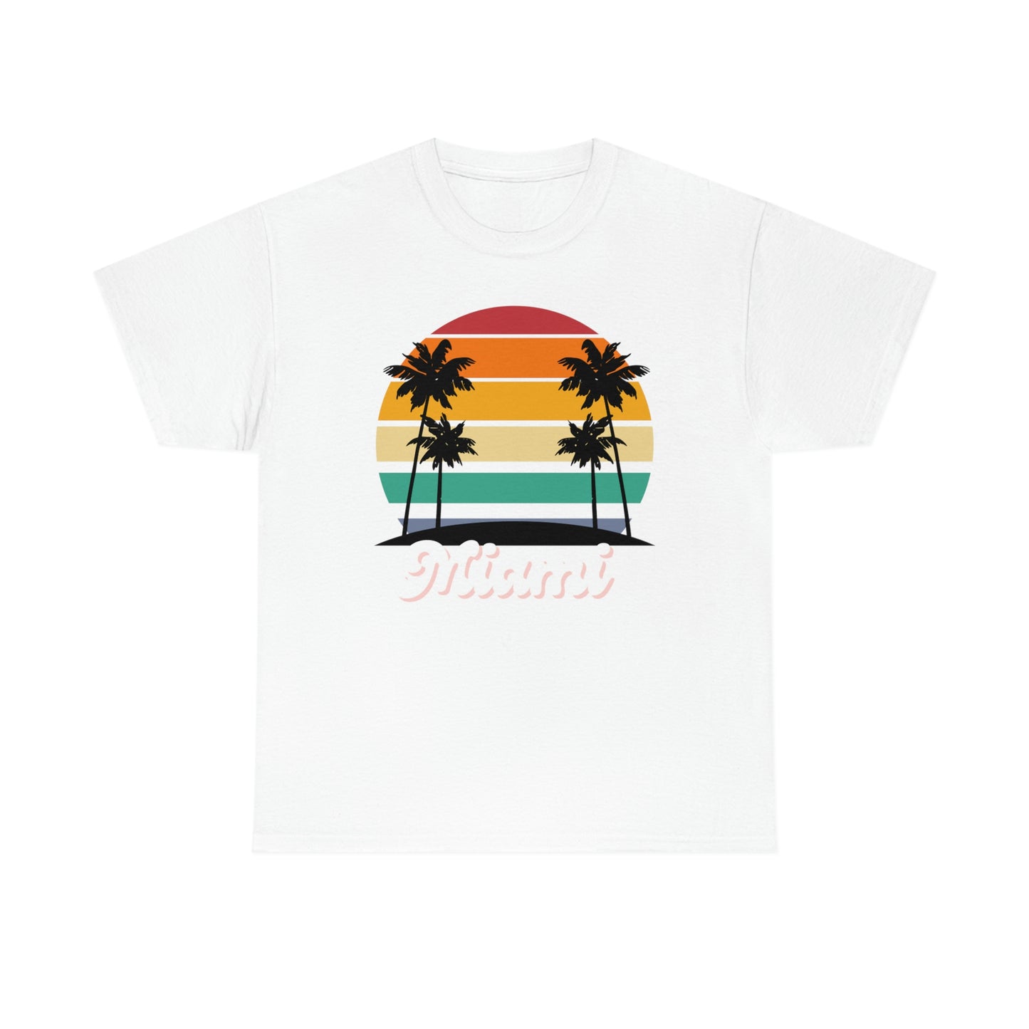 Retro Miami Beach Unisex Heavy Cotton Tee