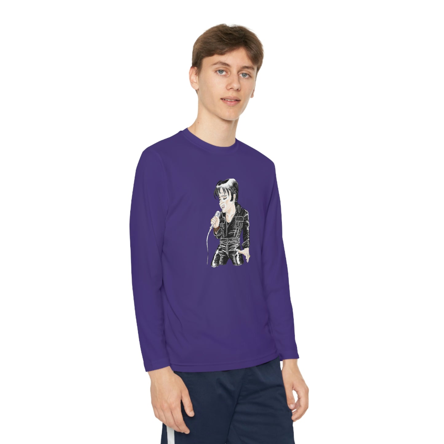 Artist Rendering of ELVIS ~ Youth Long Sleeve Competitor Tee