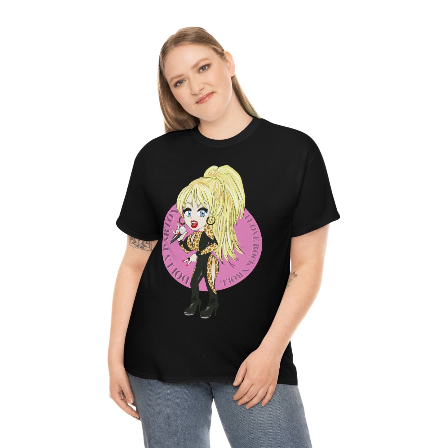 Dolly Parton ~I LOVE ROCK N ROLL Inspired Artwork ~Unisex Heavy Cotton Tee