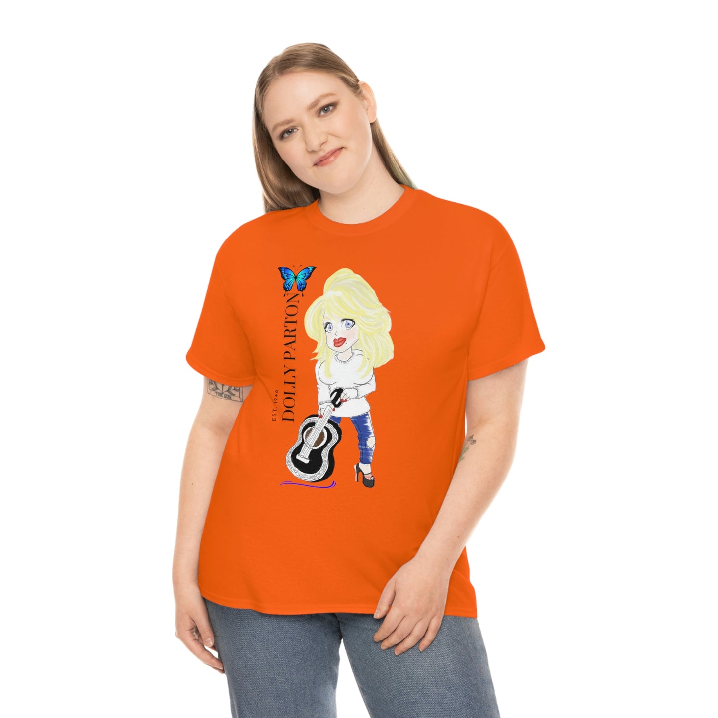 Artist Rendering of Dolly Parton   Unisex Heavy Cotton Tee