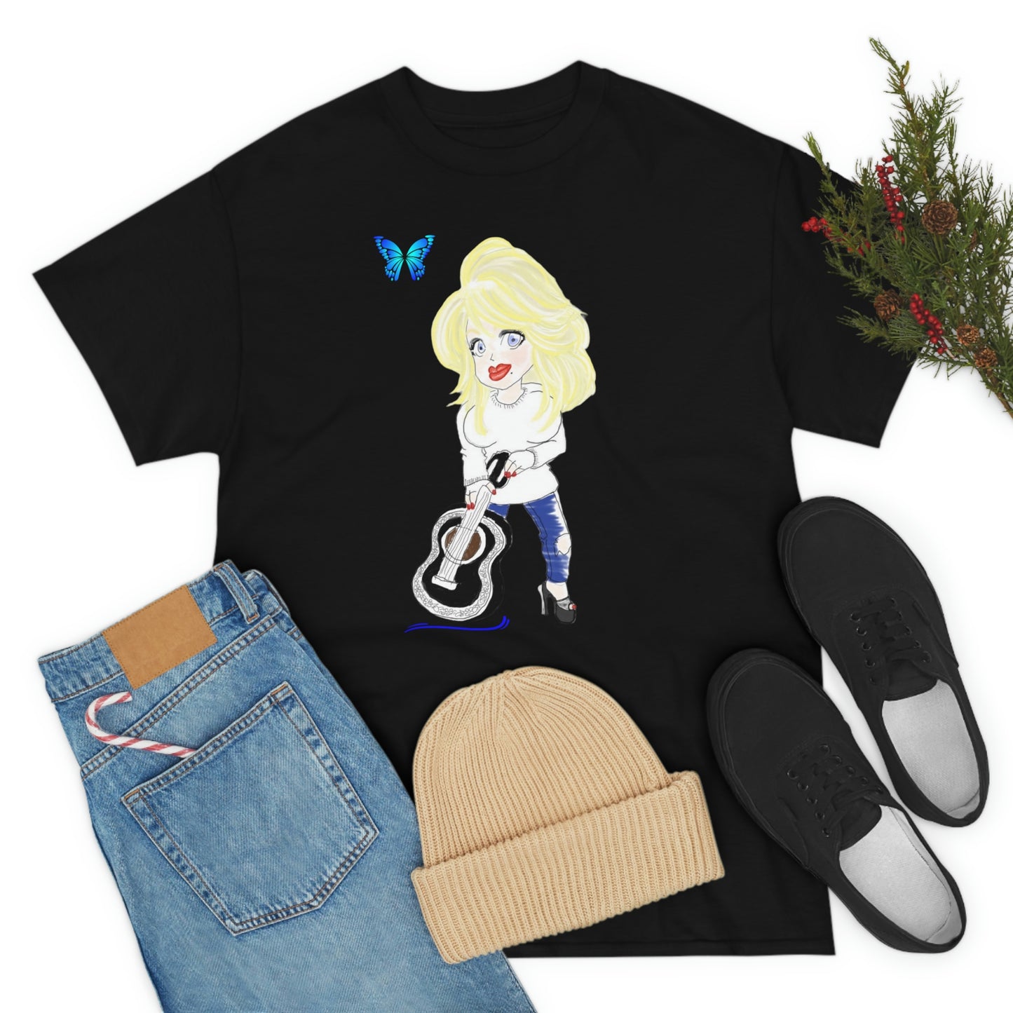 Artist Rendering of Dolly Parton   Unisex Heavy Cotton Tee