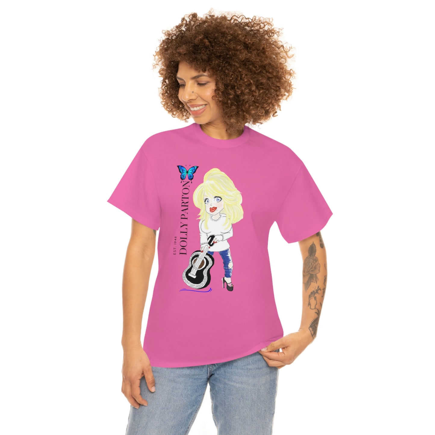 Artist Rendering of Dolly Parton   Unisex Heavy Cotton Tee