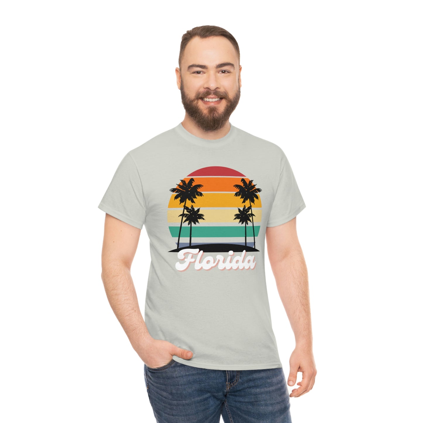 FLORIDA RETRO BEACH Unisex Heavy Cotton Tee