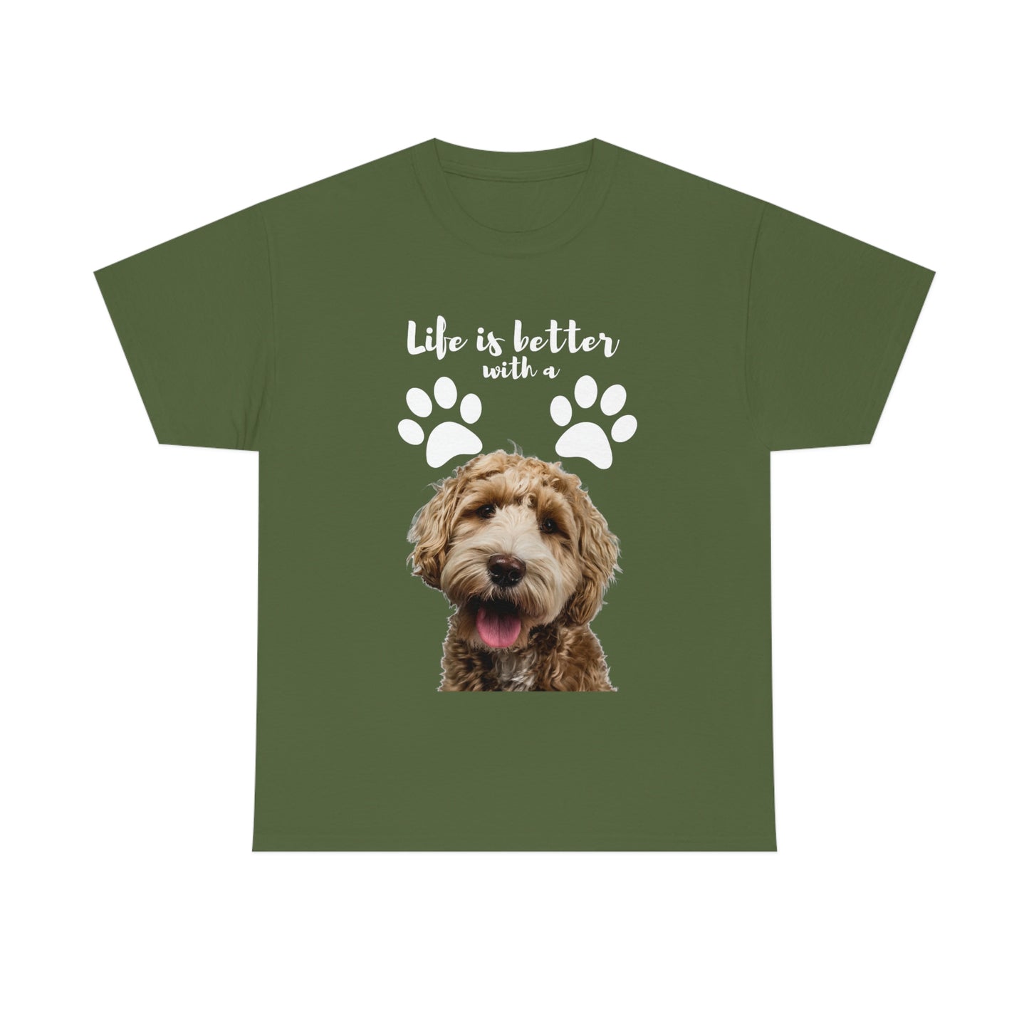 Life is better with a DOG Unisex Heavy Cotton Tee